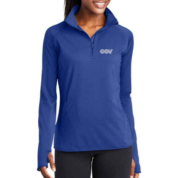 Embroidered COV - Ladies Sport Wick ® Stretch 1/4 Zip Pullover Thumbnail